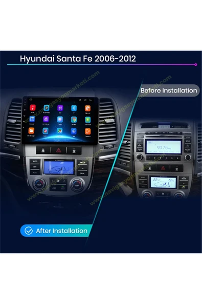 NAVMİNA Hyundai Santafe 2007-2011 Uyumlu 9 inç 6-128 GB Multimedya ürün görseli 1