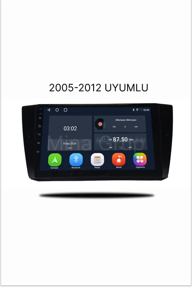 NAVMİNA BMW E90 E91 E92 E93 2005-2012 Uyumlu 9 inç Android 6-128 GB Multimedya ürün görseli 1