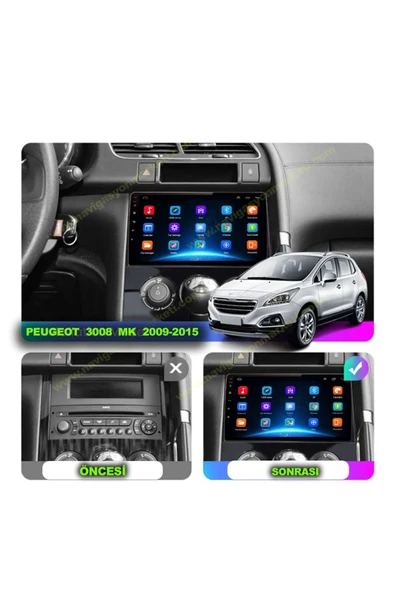 NAVMİNA PEUGEOT 5008 / 3008 MANUEL KLİMA UYUMLU 9 İNÇ 6-128 GB MULTİMEDYA KAMERA ürün görseli 1