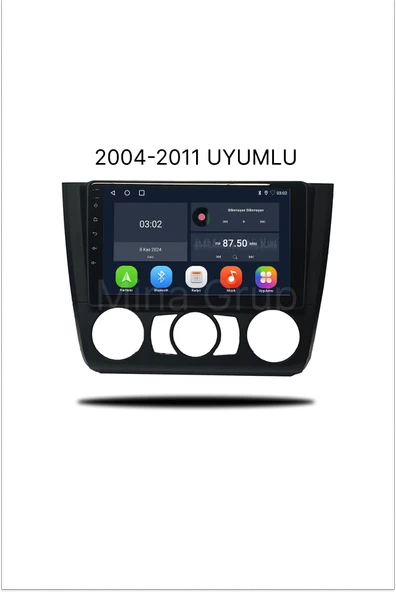NAVMİNA BMW 1 Serisi  2004-2011 Manuel Klima Uyumlu 9 inç Android 6-128 GB Multimedya ürün görseli 1