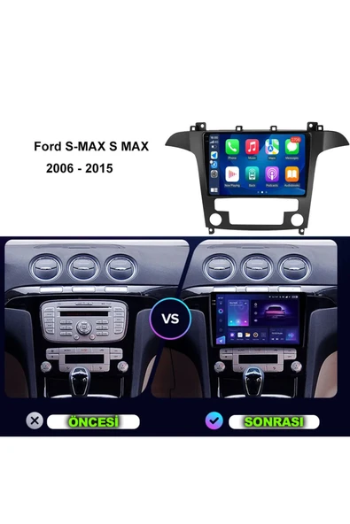 NAVMİNA FORD SMAX 2006-2014 Uyumlu DİJİTAL KLİMA 9İNÇ GRİ 4-64 GB MULTİMEDYA ürün görseli 1