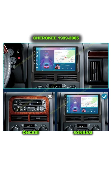 NAVMİNA JEEP Cherokee 1999-2005 Uyumlu 9 inç 6-128 GB Multimedya Kamera ürün görseli 1