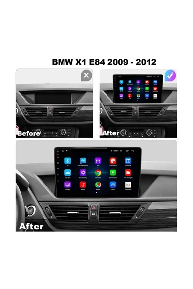 NAVMİNA BMW X1 E84 2009-2013 Uyumlu 9 inç Android 6-128 GB Multimedya ürün görseli 1