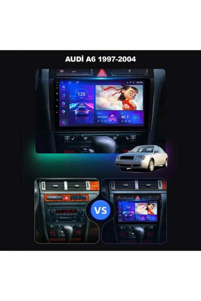 NAVMİNA Audi A6 1997-2004 Uyumlu 9 inç Android 6-128 GB Multimedya ürün görseli 1