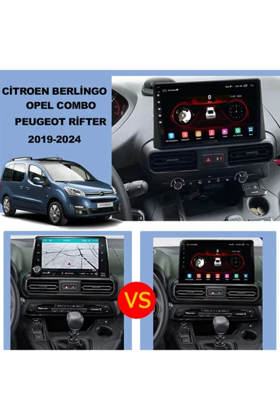 NAVMİNA Citroen Berlingo Peugeot Rifter Opel Combo 2019-2024 Uyumlu 4-64 gb 10 inç Multimedya ürün görseli 1