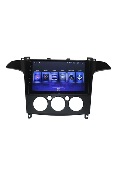 NAVMİNA FORD S-Max 2006-2014 Uyumlu Manuel Klima Siyah 9inç 4-64 gb Multimedya ürün görseli 1