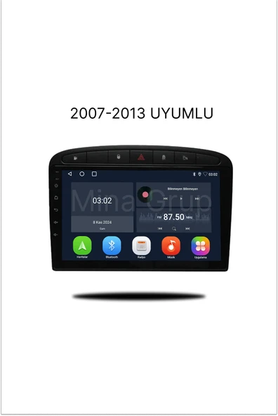 NAVMİNA PEUGEOT 308 2007-2013 UYUMLU 9 İNÇ 4-64 GB MULTİMEDYA ürün görseli 1