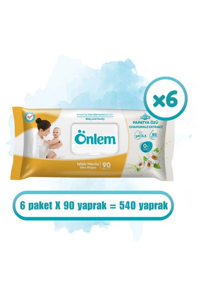 Önlem Papatyalı Islak Havlu 90 x 6 Adet ürün görseli 1