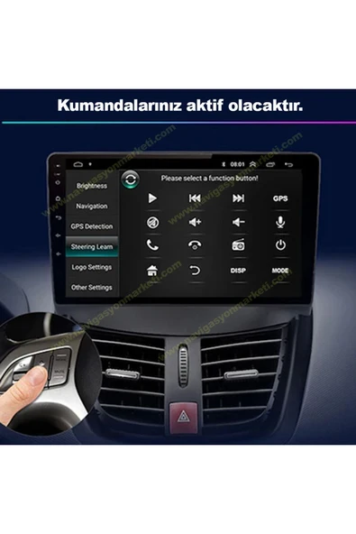 NAVMİNA PEUGEOT 207 2006-2012 UYUMLU 9 İNÇ 6-128 GB MULTİMEDYA KAMERA ürün görseli 1