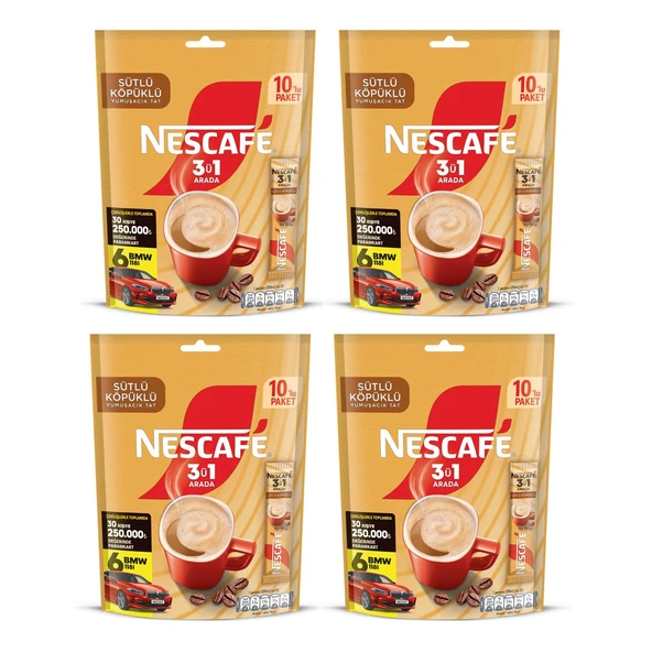 Nescafe 3 ü 1 Arada Sütlü Köpüklü 10'lu Ekonomik Paket X 4 Adet ürün görseli 1