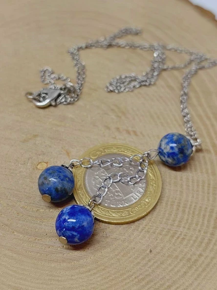 Lapis Taşı Zincirli Kolye (4445) - Resim 3