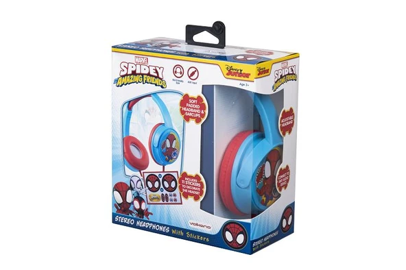 Marvel Spıderman  Kablolu Kulaklık Çocuk Kulaklığı Lisanslı Hediye Stıckerlı MV-6513-SAF ürün görseli 1