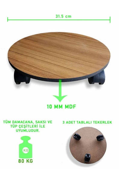 ARKITEKT EX Damacana Tüp Saksı Altlığı Tekerlekli Taşıma Aparatı Altlık Tüpçek Pratik Mobilya ürün görseli 1