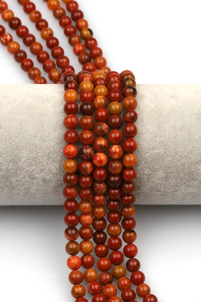 Ateş Akik-Fire Agate Doğaltaş Dizi 6 mm Küre Kesim ürün görseli 1