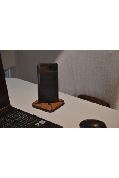 ARKITEKT EX Ahşap Telefon Tutucu Koyu Ceviz ürün görseli 1