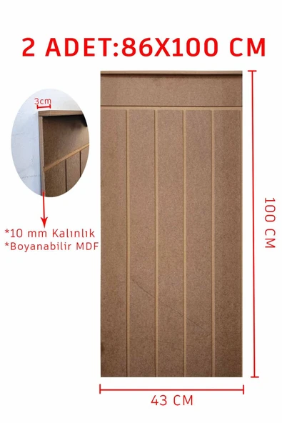 ARKITEKT EX BOYANABİLİR AHŞAP DUVAR PANELİ 10 MM KALINLIK HAM MDF ürün görseli 1