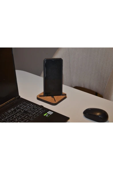 ARKITEKT EX Ahşap Telefon Tutucu Açık Ceviz ürün görseli 1