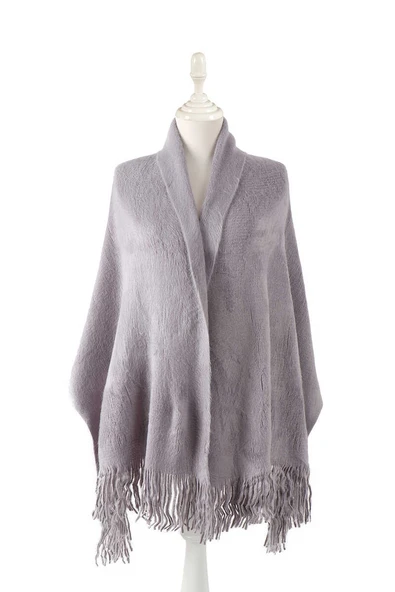 Angora Ponponlu Şal 60x180 -  Gri ürün görseli 1