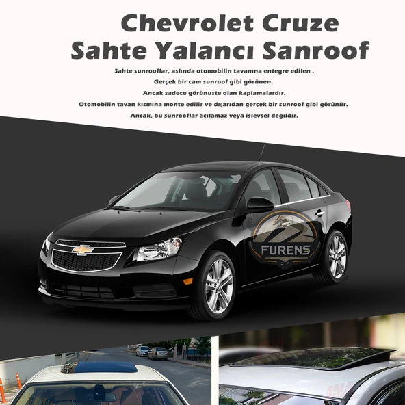 Chevrolet Cruze Parlak Siyah Yalancı Çakma Sahte Sunroof ürün görseli 1