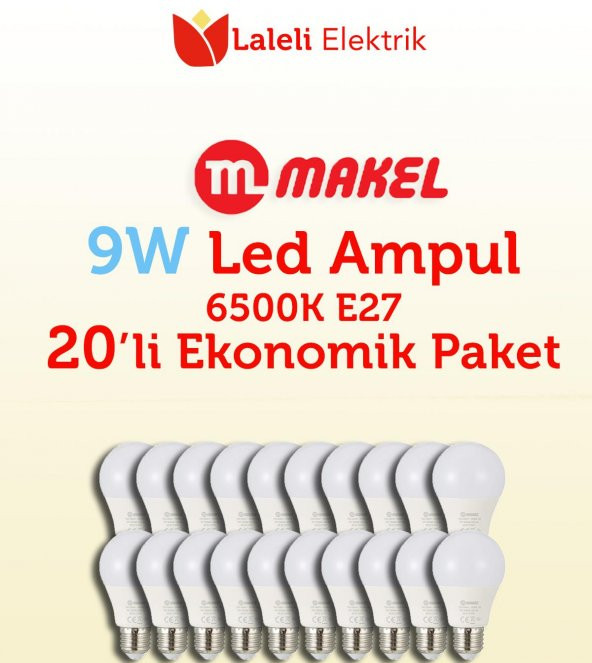 Makel 9W Led Ampul  6500K E27 20 Adet Ekonomik Paket - Resim 3