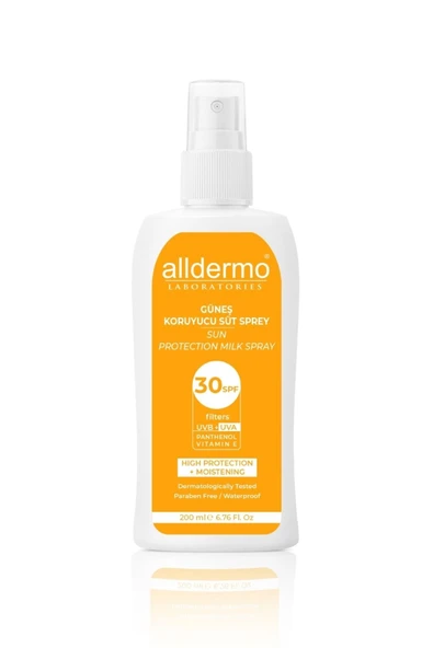 Alldermo Spf30+ Güneş Koruyucu Milk Sprey 200ml ürün görseli 1