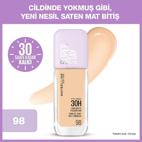 Maybelline New York Super Stay Lumi Matte Fondöten - 98 ürün görseli 1