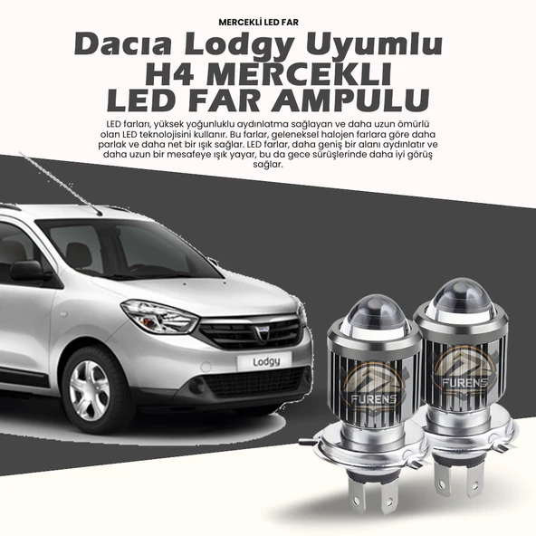 Dacia Lodgy Için Uyumlu Şimşek Etkili Mercek Led Xenon Oto Ampulu Çift Renk ürün görseli 1