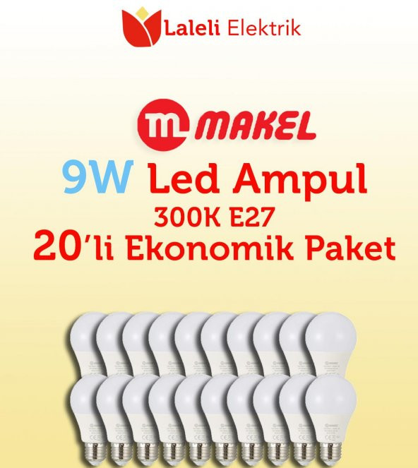 Makel 9W Led Ampul 3000K E27 20 Li Ekonomik Paket - Resim 2