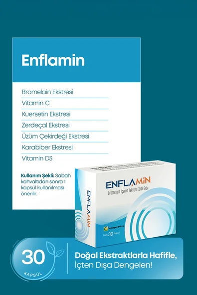 ENFLAMİN BROMELAİN 30 VEGAN KAPSÜL - Resim 3