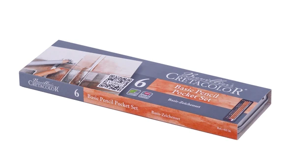 Cretacolor Basic Pencil Pocket Set Temel Çizim Kalemleri 6'li Metal Kutu (400 06) ürün görseli 1