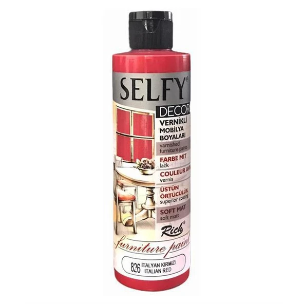 Rich Selfy Decor Vernikli Mobilya Boyasi 240 cc Italyan Kirmizi ürün görseli 1