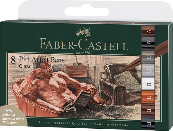 Faber-Castell Pitt Artist Pen Firça Uç 8'li, Klasik 167172 ürün görseli 1