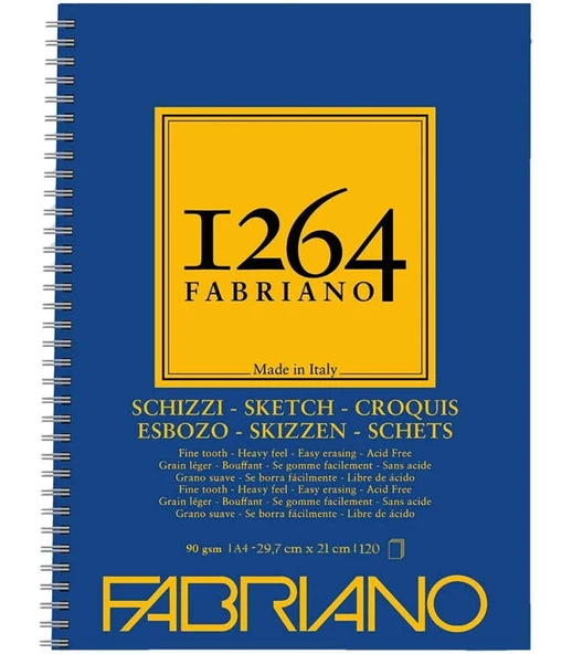 Fabriano Eskiz Defteri Spiralli A4 90 g 120 Yaprak ürün görseli 1