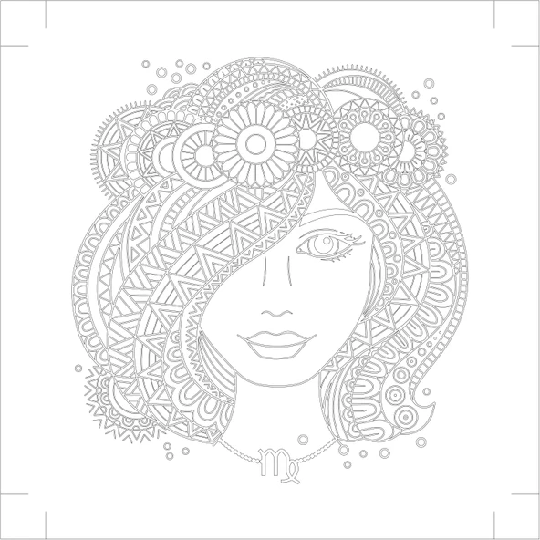 Art Tuval Mandala Kiz Tuval 40x40 cm ürün görseli 1