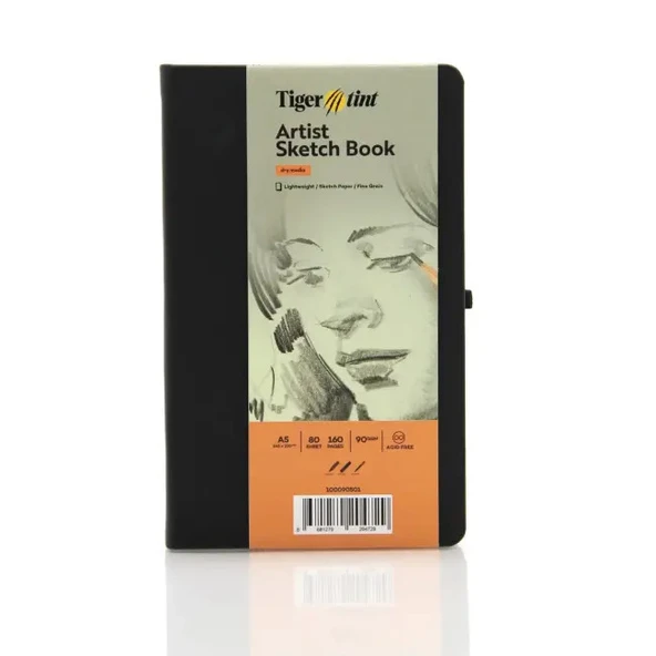 Tigertint Eskiz Defteri Sert Kapak 90gr. A5 80 Yaprak Siyah ürün görseli 1