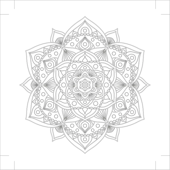 Art Tuval Mandala Desen 1 Tuval 40x40 cm ürün görseli 1