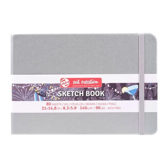 Talens Art Creation Sketch Book Eskiz Defteri 80 Yaprak 140 g A5 SHINY SILVER ürün görseli 1