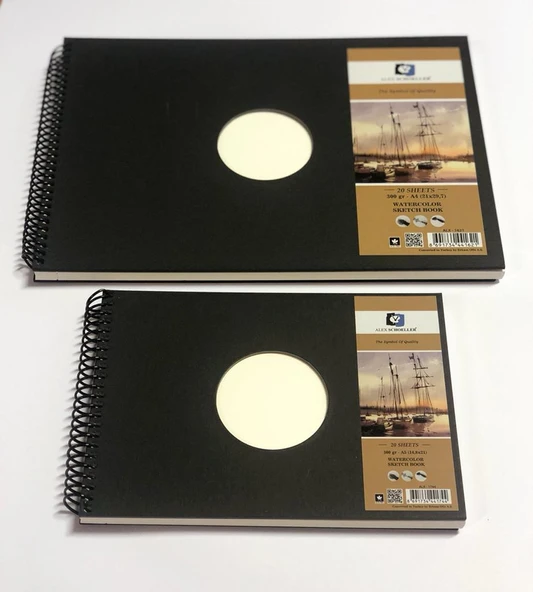 Alex Schoeller Watercolor Sketchbook Sert Kapak Spiralli Suluboya Defteri A5 300 gr 20 yp ürün görseli 1