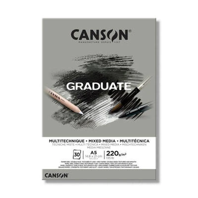 Canson Graduate Mixed Media Grey A5 220 g 30 Yaprak ürün görseli 1