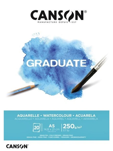 Canson Graduate Sulu Boya Blok A5 250 g 20 Yaprak ürün görseli 1