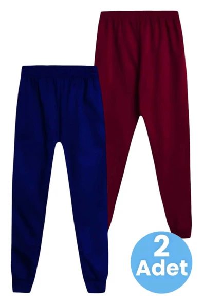Çocuk Unisex Beli Lastikli Jogger Eşofman Altı 2'li Set ürün görseli 1