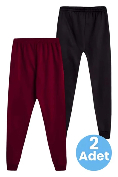 Çocuk Unisex Beli Lastikli Jogger Eşofman Altı 2'li Set ürün görseli 1