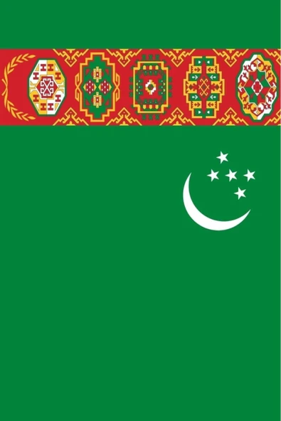 Türkmenistan Bayrağı  50x75 cm. - Resim 4