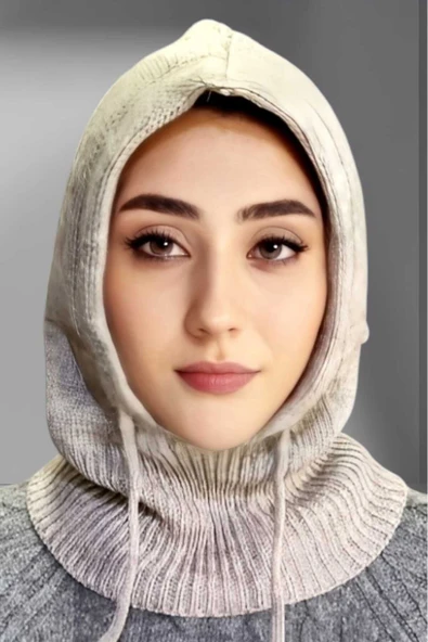 Balaclava Fitilli Triko Örgü Bere Başlık - Resim 3