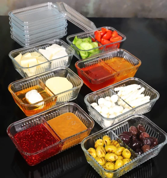 Paşabahçe Frigo Bölmeli Cam Saklama Kabı - Kahvaltılık Peynir Kabı 96764 ürün görseli 1