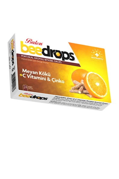 Meyankökü Çinko C Vit. Portakal Aromalı Drops 24 Adet ürün görseli 1