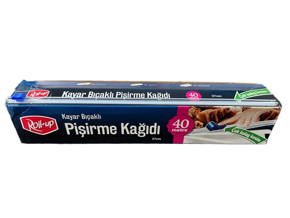 Roll-Up Kayar Bıçaklı Beyaz Yağlı Fırın Tepsi Pişirme Kızartma Kağıdı - 37 Cm. x 40 Metre - 1 Adet ürün görseli 1