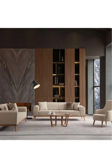 Ak sofa Odessa Koltuk Takımı Sütlü Kahve  3+3+1 ürün görseli 1