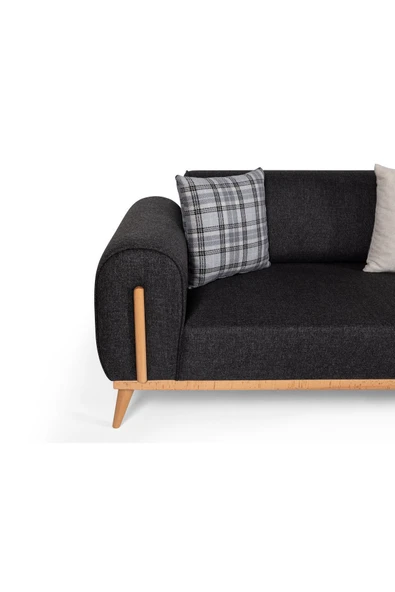 Ak sofa Leon Koltuk Takımı Antrasit 3+3 - Resim 5