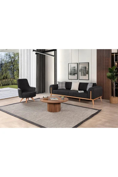 Ak sofa Leon Koltuk Takımı Antrasit 3+3+1 - Resim 4